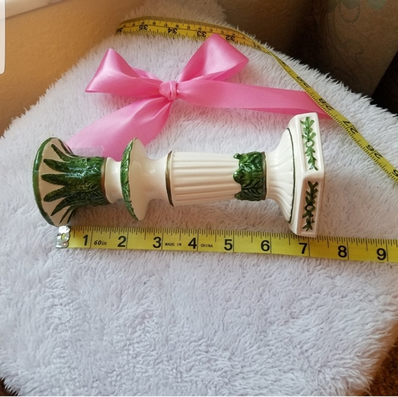 Candle holders porcelain home decor green & white - Picture 5 of 8